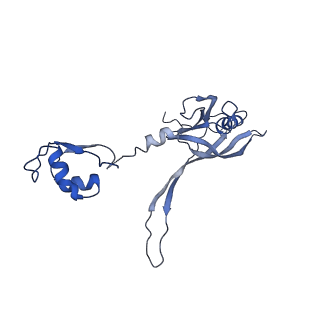 11743_7aeb_O_v1-2
Cryo-EM structure of an extracellular contractile injection system in marine bacterium Algoriphagus machipongonensis, the baseplate complex in extended state applied 6-fold symmetry.