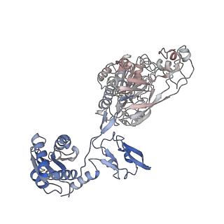 12210_7bkd_A_v1-0
Formate dehydrogenase - heterodisulfide reductase - formylmethanofuran dehydrogenase complex from Methanospirillum hungatei (heterodislfide reductase core and mobile arm in conformational state 1, composite structure)