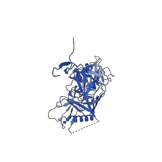 7621_6cue_C_v1-3
Cryo-EM structure at 4.0 A resolution of vaccine-elicited antibody vFP7.04 in complex with HIV-1 Env BG505 DS-SOSIP, and antibodies VRC03 and PGT122
