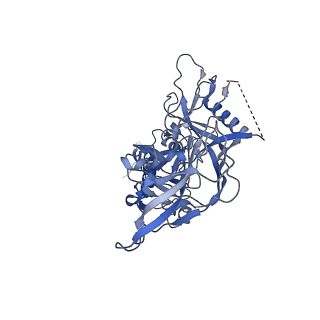 7622_6cuf_2_v2-0
Cryo-EM structure at 4.2 A resolution of vaccine-elicited antibody vFP1.01 in complex with HIV-1 Env BG505 DS-SOSIP, and antibodies VRC03 and PGT122