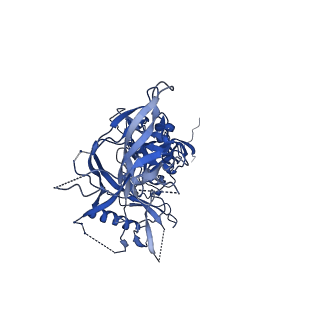 7858_6dcq_E_v1-2
Ectodomain of full length, wild type HIV-1 glycoprotein clone PC64M18C043 in complex with PGT151 Fab
