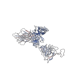 30704_7dk6_A_v1-2
S-2H2-F2 structure, two RBDs are up and one RBD is down, each up RBD binds with a 2H2 Fab.