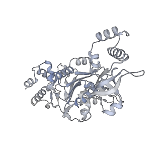 27928_8e6w_f_v1-3
Escherichia coli Rho-dependent transcription pre-termination complex containing 18 nt long RNA spacer, lambda-tR1 rut RNA, Mg-ADP-BeF3, and NusG; Rho part