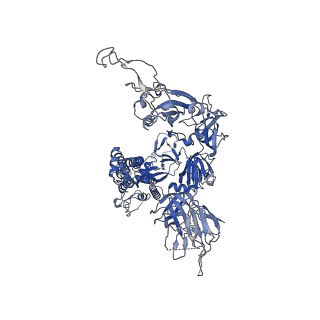 31069_7edf_B_v1-1
Cryo-EM structure of SARS-CoV-2 S-UK variant (B.1.1.7), one RBD-up conformation 1