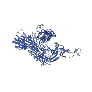 34418_8h0y_A_v1-1
Structure of SARS-CoV-1 Spike Protein with Engineered x1 Disulfide (S370C and D967C), Locked-112 Conformation