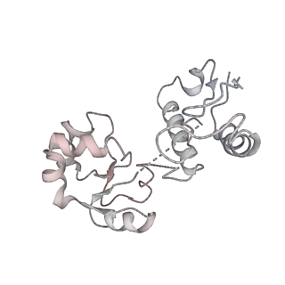 6644_5jup_E_v1-3
Saccharomyces cerevisiae 80S ribosome bound with elongation factor eEF2-GDP-sordarin and Taura Syndrome Virus IRES, Structure II (mid-rotated 40S subunit)