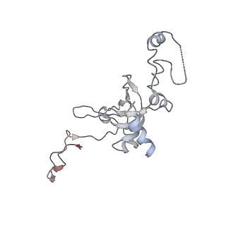 6644_5jup_FB_v1-3
Saccharomyces cerevisiae 80S ribosome bound with elongation factor eEF2-GDP-sordarin and Taura Syndrome Virus IRES, Structure II (mid-rotated 40S subunit)