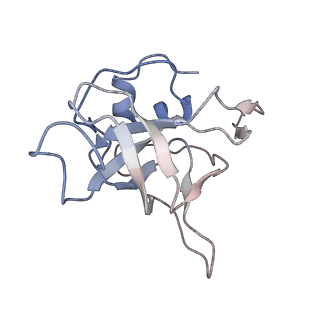 6647_5juu_AA_v1-3
Saccharomyces cerevisiae 80S ribosome bound with elongation factor eEF2-GDP-sordarin and Taura Syndrome Virus IRES, Structure V (least rotated 40S subunit)