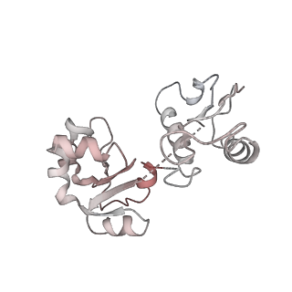 6650_5jus_E_v1-4
Saccharomyces cerevisiae 80S ribosome bound with elongation factor eEF2-GDP-sordarin and Taura Syndrome Virus IRES, Structure III (mid-rotated 40S subunit)
