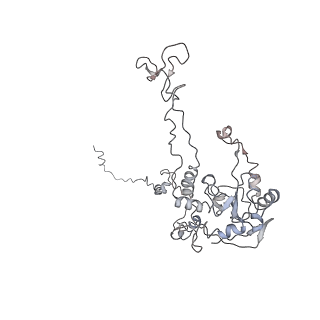 6650_5jus_H_v1-4
Saccharomyces cerevisiae 80S ribosome bound with elongation factor eEF2-GDP-sordarin and Taura Syndrome Virus IRES, Structure III (mid-rotated 40S subunit)