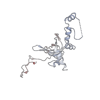 6653_5juu_FB_v1-3
Saccharomyces cerevisiae 80S ribosome bound with elongation factor eEF2-GDP-sordarin and Taura Syndrome Virus IRES, Structure V (least rotated 40S subunit)