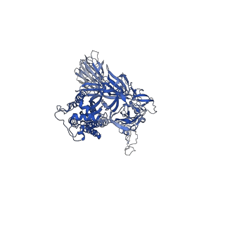 22729_7k8s_A_v1-1
Structure of the SARS-CoV-2 S 2P trimer in complex with the human neutralizing antibody Fab fragment, C002 (state 1)