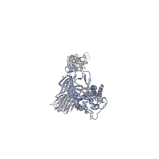 22735_7k8y_E_v1-1
Structure of the SARS-CoV-2 S 2P trimer in complex with the human neutralizing antibody Fab fragment, C121 (State 2)