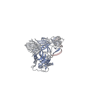 22838_7kec_B_v1-1
SARS-CoV-2 D614G 1-RBD-up Spike Protein Trimer without the P986-P987 stabilizing mutations (S-GSAS-D614G Sub-Classification)
