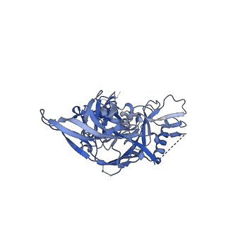 23242_7l8z_A_v1-1
BG505 SOSIP.v5.2 N241/N289 in complex with the polyclonal Fab pAbC-7 from animal Rh.33311 (Wk26 time point)