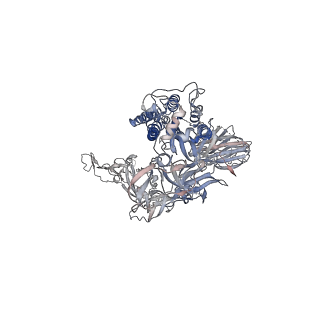 23547_7lwj_A_v1-1
Mink Cluster 5-associated SARS-CoV-2 spike protein (S-GSAS-D614G-delFV) in the 3-RBD down conformation