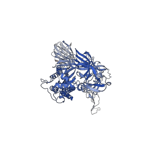23551_7lwn_A_v1-1
Mink Cluster 5-associated SARS-CoV-2 spike protein (S-GSAS-D614G-delFV) in the 1-RBD up conformation