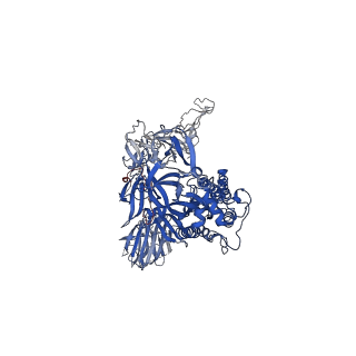 23555_7lws_B_v1-1
UK (B.1.1.7) SARS-CoV-2 S-GSAS-D614G variant spike protein in the 3-RBD-down conformation