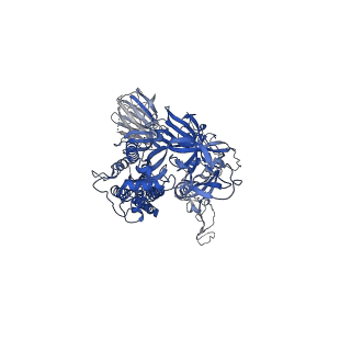 23558_7lwv_A_v1-1
UK (B.1.1.7) SARS-CoV-2 spike protein variant (S-GSAS-B.1.1.7) in the 1-RBD-up conformation