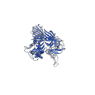 23559_7lww_A_v1-1
Triple mutant (K417N-E484K-N501Y) SARS-CoV-2 spike protein in the 1-RBD-up conformation (S-GSAS-D614G-K417N-E484K-N501Y)