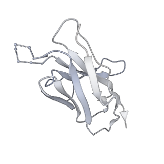 9189_6mph_2_v1-1
Cryo-EM structure at 3.8 A resolution of HIV-1 fusion peptide-directed antibody, DF1W-a.01, elicited by vaccination of Rhesus macaques, in complex with stabilized HIV-1 Env BG505 DS-SOSIP, which was also bound to antibodies VRC03 and PGT122