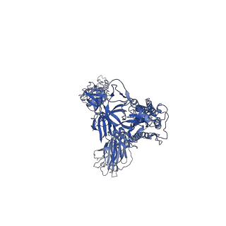 24064_7mw6_A_v1-1
Structure of the SARS-CoV-2 Spike trimer with three RBDs up in complex with the Fab fragment of human neutralizing antibody clone 2