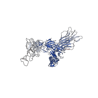 24106_7n0h_A_v1-2
CryoEM structure of SARS-CoV-2 spike protein (S-6P, 2-up) in complex with sybodies (Sb45)