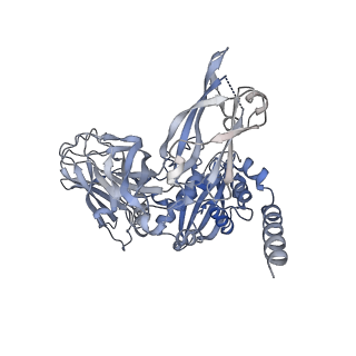 9341_6n38_I_v1-2
Structure of the type VI secretion system TssK-TssF-TssG baseplate subcomplex revealed by cryo-electron microscopy - full map sharpened