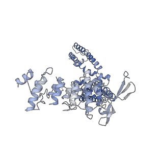 24637_7rqv_B_v1-0
Cryo-EM structure of the full-length TRPV1 with RTx at 4 degrees Celsius, in an intermediate-closed state, class II