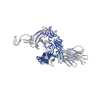 25503_7sxr_B_v1-1
Cryo-EM structure of the SARS-CoV-2 D614G mutant spike protein ectodomain