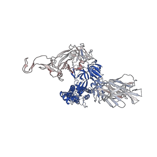 25506_7sxu_B_v1-1
Cryo-EM structure of the SARS-CoV-2 D614G,N501Y,E484K mutant spike protein ectodomain