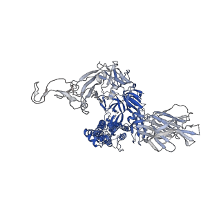 25507_7sxv_B_v1-1
Cryo-EM structure of the SARS-CoV-2 D614G,N501Y,E484K,K417N mutant spike protein ectodomain