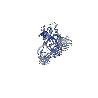 26047_7tp7_B_v1-2
Delta (B.1.617.2) SARS-CoV-2 variant spike protein (S-GSAS-Delta) in the 1-RBD-up conformation; Subclassification D11 state