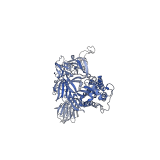 26047_7tp7_C_v1-2
Delta (B.1.617.2) SARS-CoV-2 variant spike protein (S-GSAS-Delta) in the 1-RBD-up conformation; Subclassification D11 state