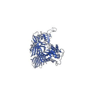 26048_7tp8_C_v1-2
Delta (B.1.617.2) SARS-CoV-2 variant spike protein (S-GSAS-Delta) in the 1-RBD-up conformation; Subclassification D12 state