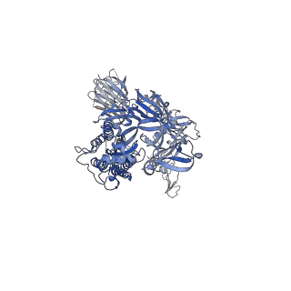26049_7tp9_A_v1-2
Delta (B.1.617.2) SARS-CoV-2 variant spike protein (S-GSAS-Delta) in the 1-RBD-up conformation; Subclassification D13 state