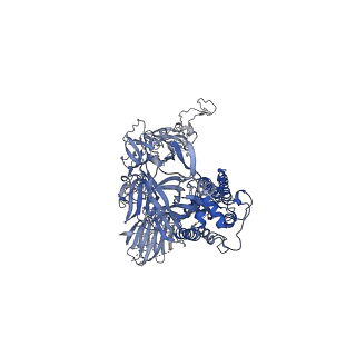 26049_7tp9_C_v1-2
Delta (B.1.617.2) SARS-CoV-2 variant spike protein (S-GSAS-Delta) in the 1-RBD-up conformation; Subclassification D13 state