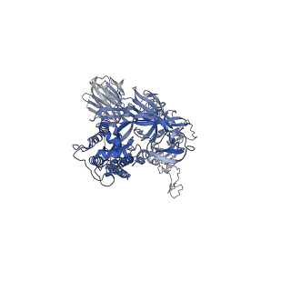 26050_7tpa_C_v1-2
Delta (B.1.617.2) SARS-CoV-2 variant spike protein (S-GSAS-Delta) in the 1-RBD-up conformation; Subclassification D14 state
