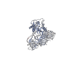 26051_7tpc_B_v1-2
Delta (B.1.617.2) SARS-CoV-2 variant spike protein (S-GSAS-Delta) in the 1-RBD-up conformation; Subclassification D15 state