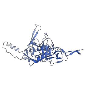 26157_7txd_A_v1-2
Cryo-EM structure of BG505 SOSIP HIV-1 Env trimer in complex with CD4 receptor (D1D2) and broadly neutralizing darpin bnD.9