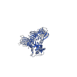 31760_7v76_A_v1-0
Cryo-EM structure of SARS-CoV-2 S-Beta variant (B.1.351), uncleavable form, one RBD-up conformation