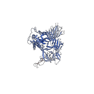 31761_7v77_B_v1-0
Cryo-EM structure of SARS-CoV-2 S-Beta variant (B.1.351), uncleavable form, two RBD-up conformation