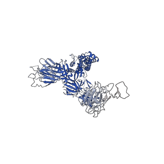 31777_7v7p_A_v1-0
Cryo-EM structure of SARS-CoV-2 S-Delta variant (B.1.617.2), one RBD-up conformation 2