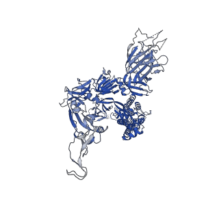 31777_7v7p_C_v1-0
Cryo-EM structure of SARS-CoV-2 S-Delta variant (B.1.617.2), one RBD-up conformation 2