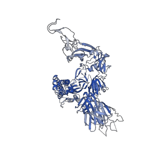 31779_7v7r_B_v1-0
Cryo-EM structure of SARS-CoV-2 S-Delta variant (B.1.617.2), one RBD-up conformation 4