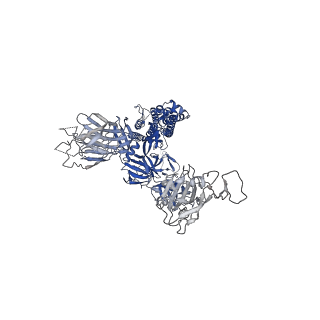 31780_7v7s_A_v1-0
Cryo-EM structure of SARS-CoV-2 S-Delta variant (B.1.617.2), one RBD-up conformation 5