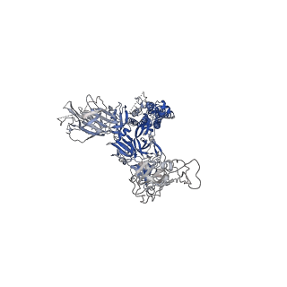32078_7vq0_B_v1-0
Cryo-EM structure of the SARS-CoV-2 spike protein (2-up RBD) bound to neutralizing nanobodies P86