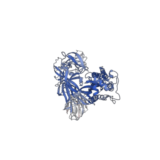 22083_6x79_B_v1-3
Prefusion SARS-CoV-2 S ectodomain trimer covalently stabilized in the closed conformation