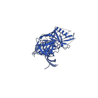 22103_6x97_A_v1-0
Cryo-EM model of HIV-1 Env BG505 SOSIP.664 in complex with rabbit monoclonal antibody 11A fragment antigen binding variable domain