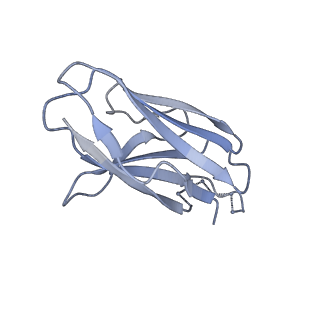 22103_6x97_F_v1-0
Cryo-EM model of HIV-1 Env BG505 SOSIP.664 in complex with rabbit monoclonal antibody 11A fragment antigen binding variable domain